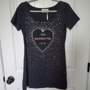 NWT VIA MARGUTTA 52C LONG BLACK SHIRT/DRESS - SIZE MEDIUM